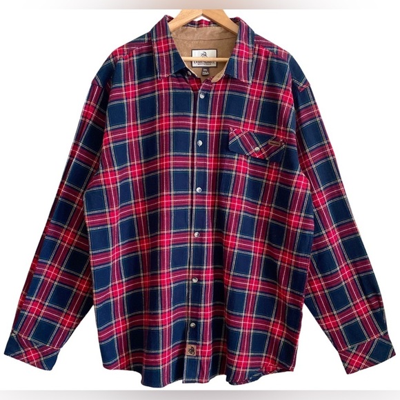LEGENDARY WHITETAILS 100% Cotton Holiday Plaid Long Sleeve Flannel Shirt Sz 2XL - Picture 1 of 10